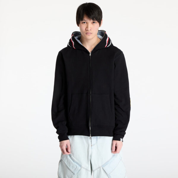 Pulóver A BATHING APE 2nd Shark Full Zip UNISEX Hoodie Black S-alacsony-ár