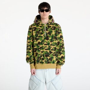 Pulóver A BATHING APE Abc Camo Shark Half Zip Pullover Hoodie M Green M-alacsony-ár