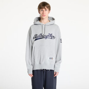 Pulóver A BATHING APE Baseball Logo Relaxed Fit Pullover Hoodie UNISEX Gray M-alacsony-ár