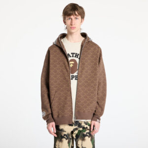 Pulóver A BATHING APE College Monogram Relaxed Fit Shark Full Zip Hoodie UNISEX Brown M-alacsony-ár