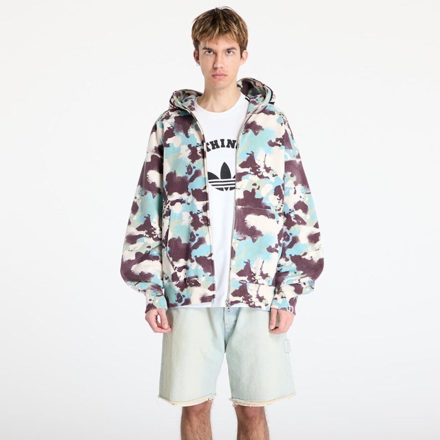 Pulóver A BATHING APE Map Camo Shark Relaxed Fit Full Zip Hoodie UNISEX Multicolor S-alacsony-ár