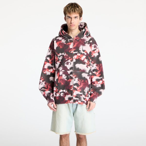 Pulóver A BATHING APE Map Camo Shark Relaxed Fit Full Zip Hoodie UNISEX Red S-alacsony-ár