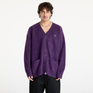Pulóver A BATHING APE One Point Hairly Yarn Cardigan M Purple M-alacsony-ár
