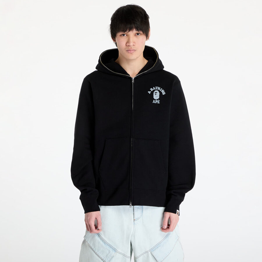 Pulóver A BATHING APE Over Print Full Zip Hoodie M Black XL-alacsony-ár