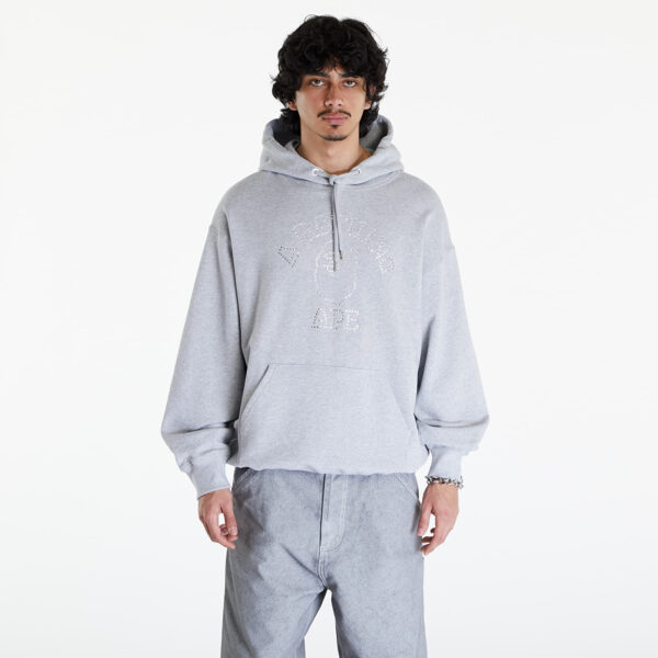 Pulóver A BATHING APE Rhinestone College Pullover Hoodie Gray XXL-alacsony-ár