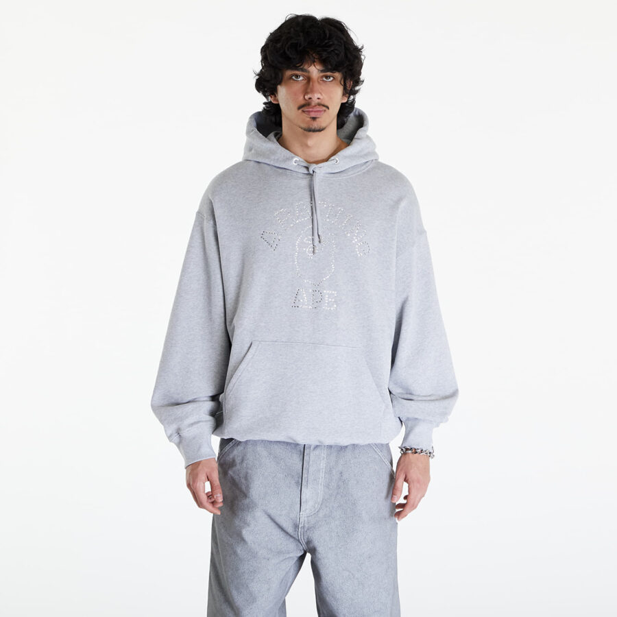 Pulóver A BATHING APE Rhinestone College Pullover Hoodie Gray XXL-alacsony-ár