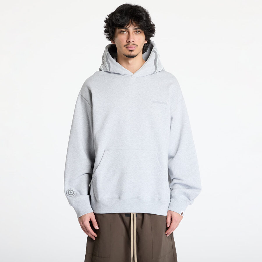 Pulóver A BATHING APE Shark Logo Relaxed Fit Pullover Hoodie UNISEX Gray S-alacsony-ár