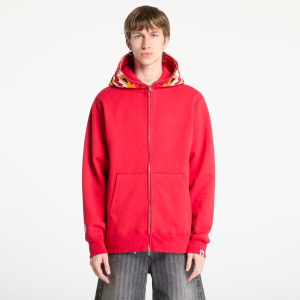 Pulóver A BATHING APE Tiger Full Zip Hoodie UNISEX Red M-alacsony-ár