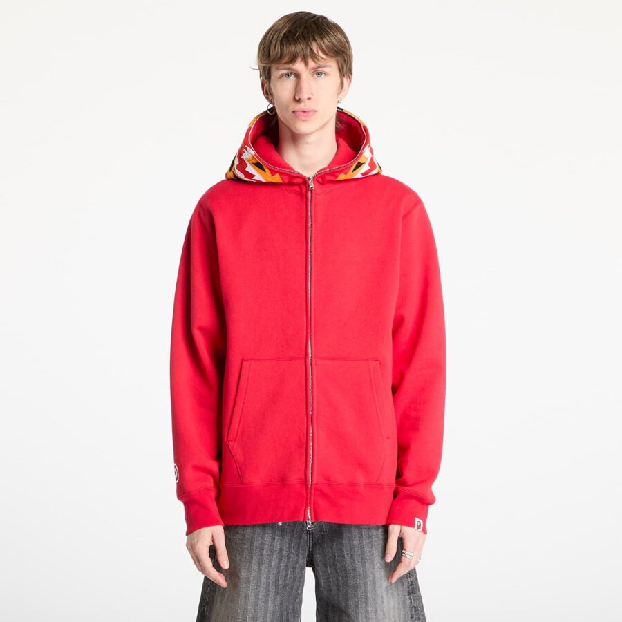 Pulóver A BATHING APE Tiger Full Zip Hoodie UNISEX Red M-alacsony-ár