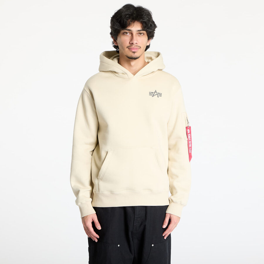 Pulóver Alpha Industries Inc. Signature BP Hoodie Vintage White L-alacsony-ár