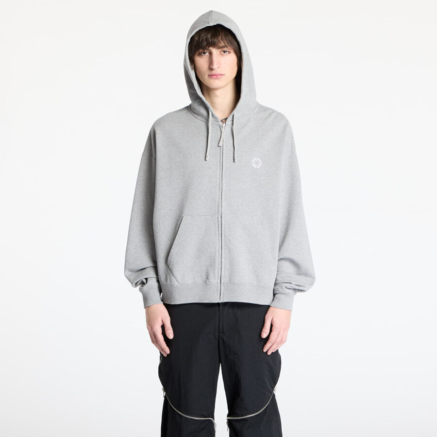 Pulóver Alyx Studio Essentials Boxy Zip-Up Hoodie UNISEX Light Heather Grey L-alacsony-ár