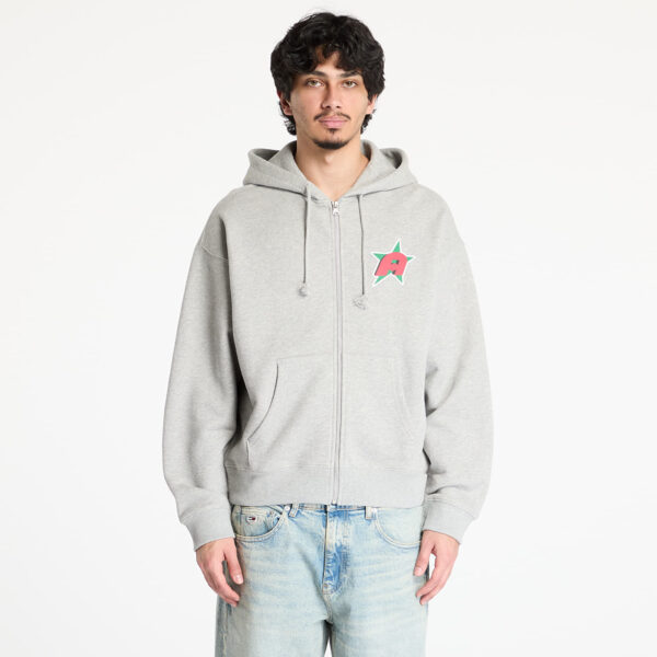 Pulóver Awake NY Star A Zip Up Hoodie Heather Grey M-alacsony-ár