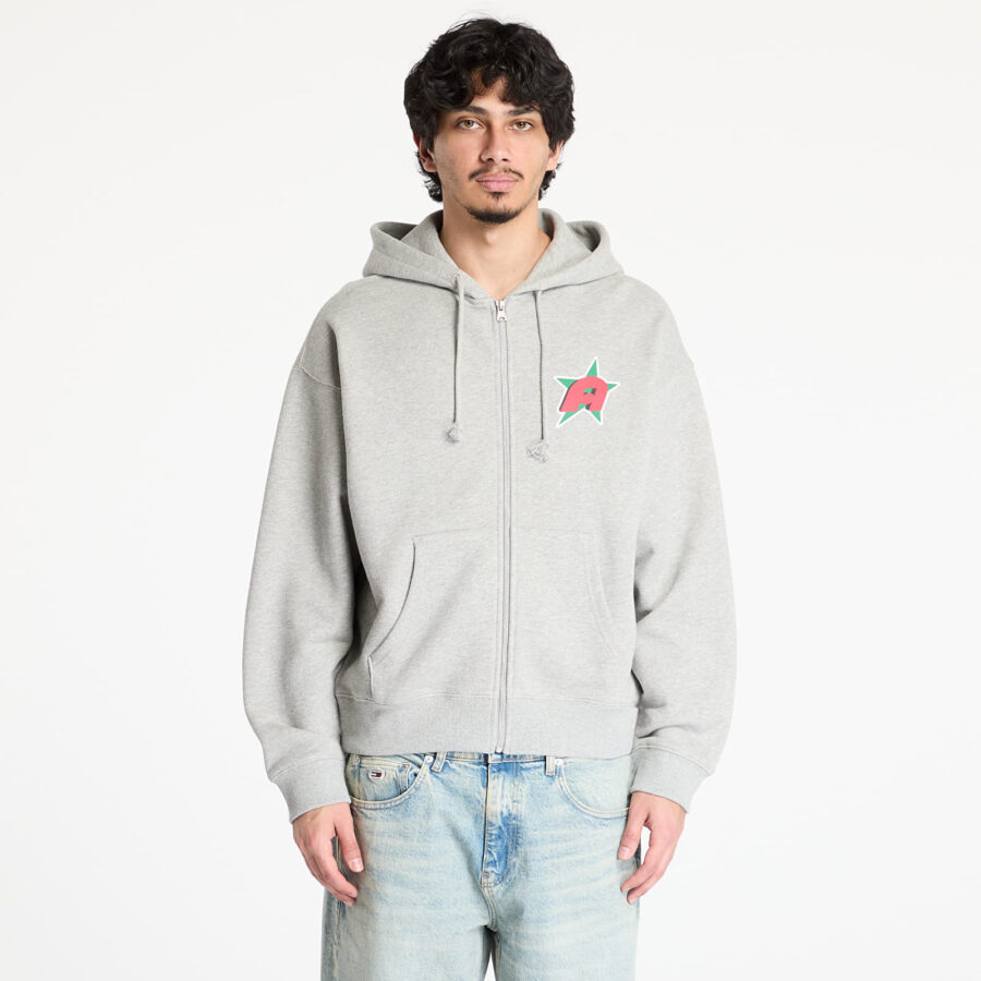Pulóver Awake NY Star A Zip Up Hoodie Heather Grey M-alacsony-ár
