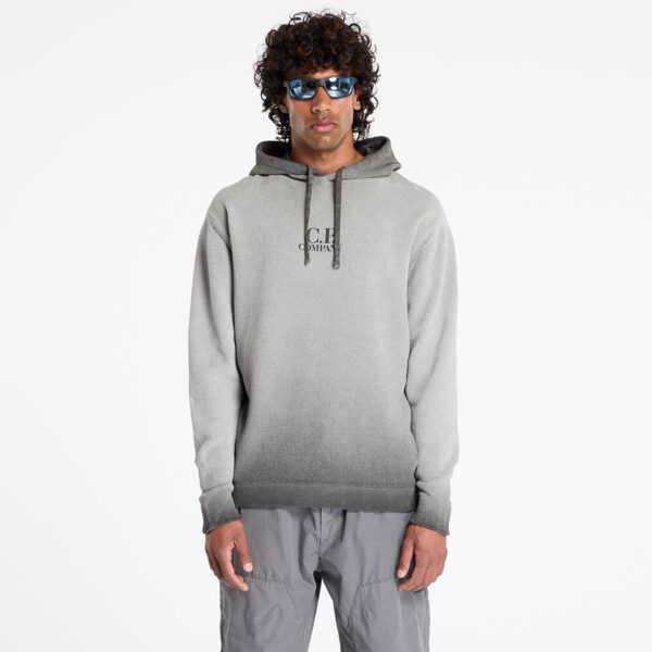 Pulóver C.P. Company Chenille Cotton Hooded Knit Smoked Pearl S-alacsony-ár