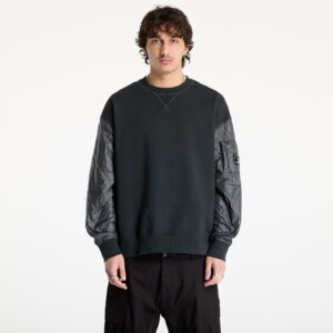 Pulóver C.P. Company Diagonal Raised Fleece Mixed Quilted Crew Neck Sweatshirt Black Sand XL-alacsony-ár