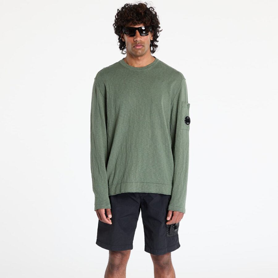 Pulóver C.P. Company Distressed Sweater Thyme M-alacsony-ár