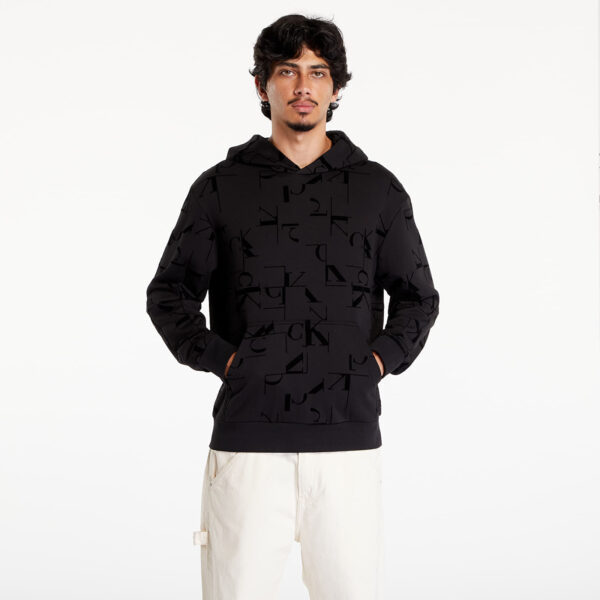 Pulóver Calvin Klein Jeans Aop Hoodie Black XL-alacsony-ár