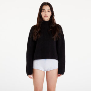 Pulóver Calvin Klein Jeans Chunky Loose High Neck Sweater Black L-alacsony-ár