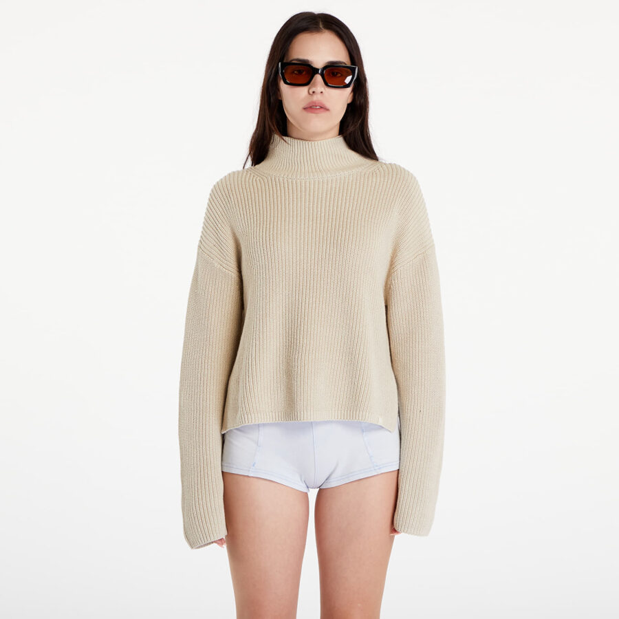 Pulóver Calvin Klein Jeans Chunky Loose High Neck Sweater Pelican S-alacsony-ár