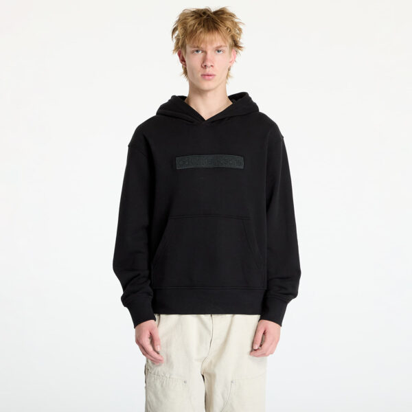 Pulóver Calvin Klein Jeans Embroidered Box Hoodie Black M-alacsony-ár