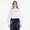 Pulóver Calvin Klein Jeans Logo Short Crewneck Warp Logo White S-alacsony-ár
