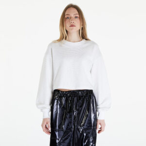 Pulóver Calvin Klein Jeans Logo Short Crewneck Warp Logo White S-alacsony-ár
