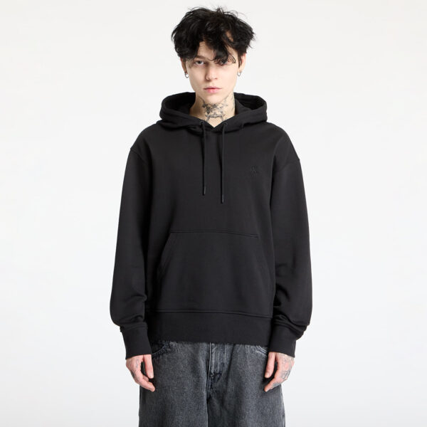 Pulóver Calvin Klein Jeans Soft Layered Monogram Hoodie Black S-alacsony-ár
