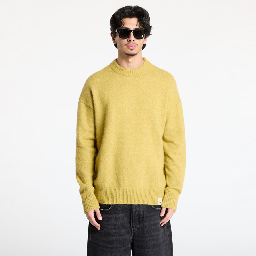 Pulóver Calvin Klein Jeans Warm Texture Sweater Green S-alacsony-ár