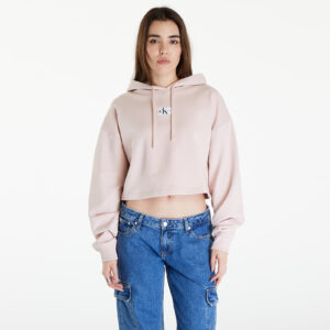 Pulóver Calvin Klein Jeans Woven Label Hoodie Sepia Rose M-alacsony-ár