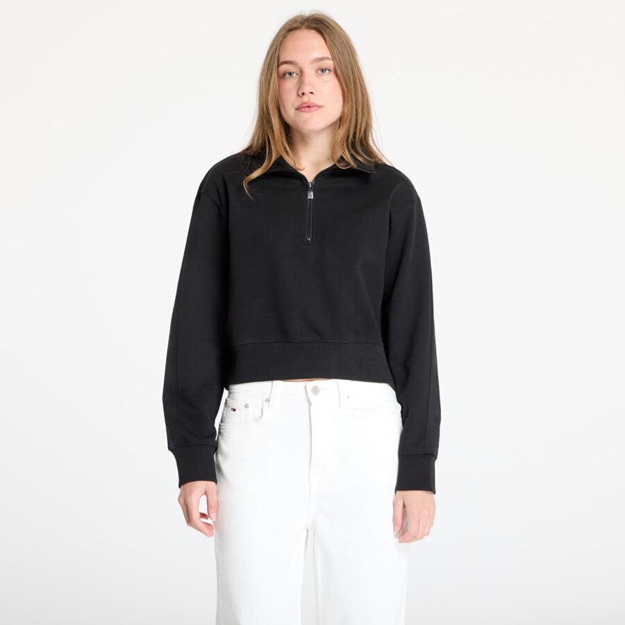 Pulóver Calvin Klein Sport Pw - 1/4 Zip Sweatshirt Black XS-alacsony-ár