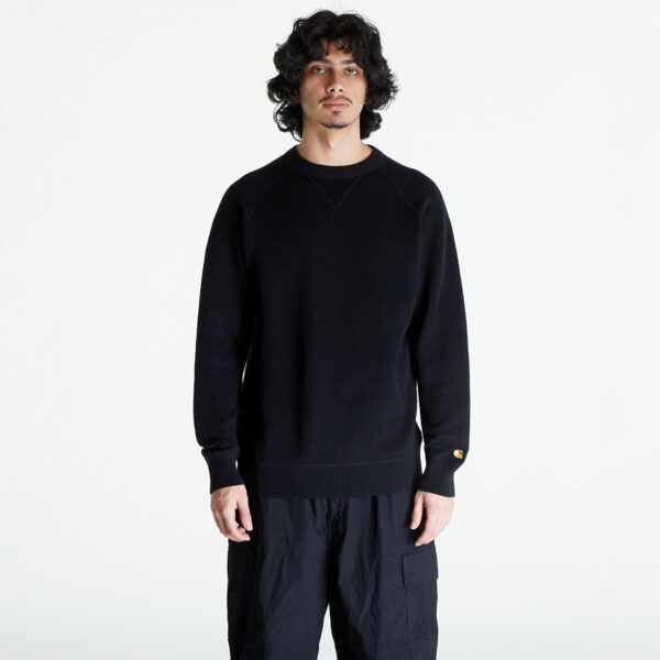 Pulóver Carhartt WIP Chase Sweater UNISEX Black/ Gold XS-alacsony-ár