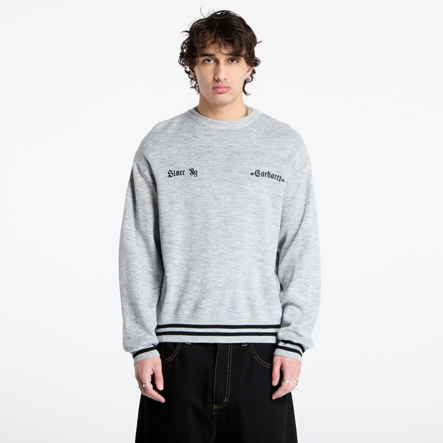 Pulóver Carhartt WIP Greatest Hits Sweater UNISEX Ash Heather/ Black XS-alacsony-ár