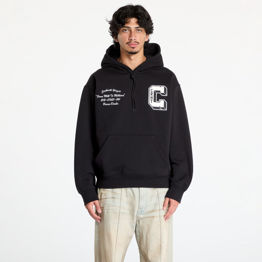 Pulóver Carhartt WIP Hooded Brown Ducks Sweat UNISEX Black XS-alacsony-ár