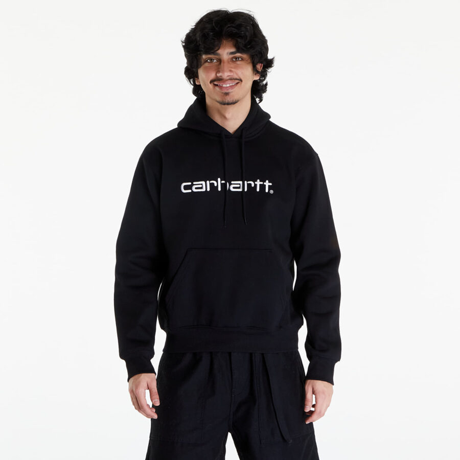 Pulóver Carhartt WIP Hooded Carhartt Sweat Black/ White XS-alacsony-ár