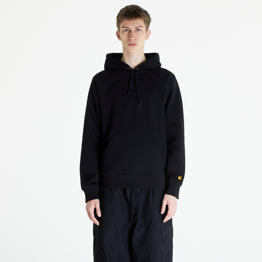 Pulóver Carhartt WIP Hooded Chase Sweat UNISEX Black/ Gold L-alacsony-ár