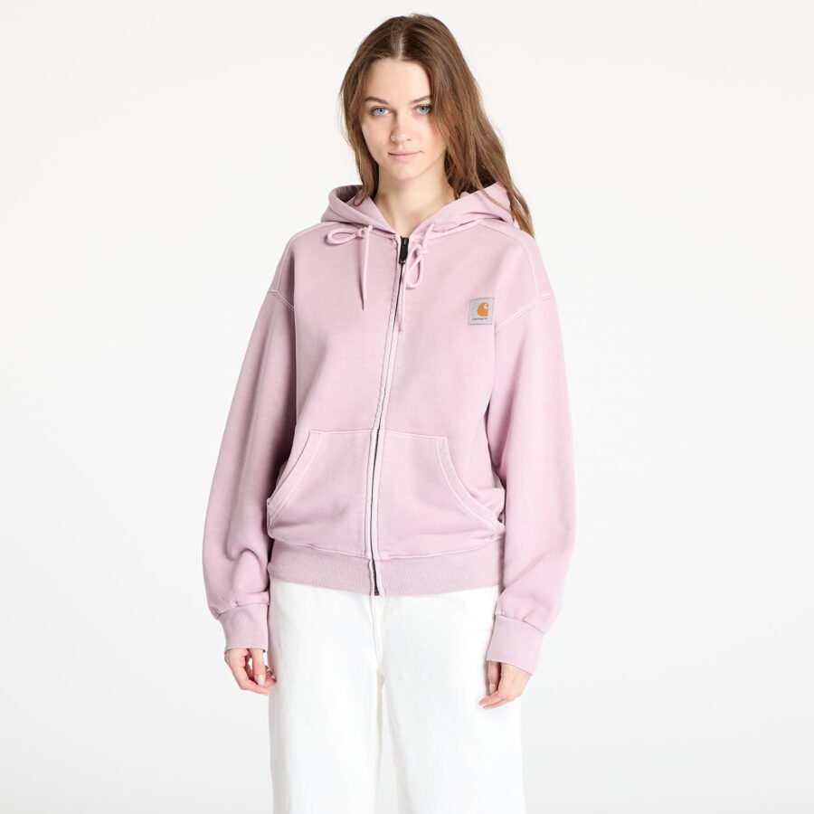 Pulóver Carhartt WIP Hooded Nelson Jacket UNISEX Hortensia Garment Dyed XS-alacsony-ár