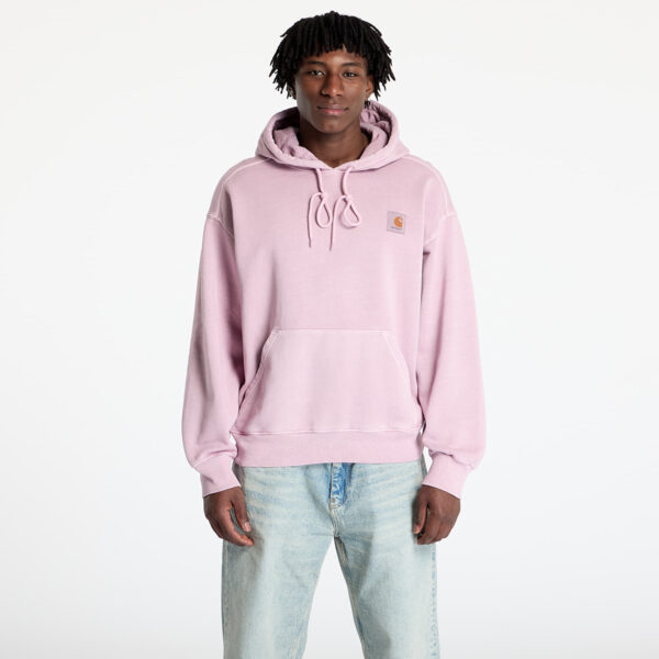 Pulóver Carhartt WIP Hooded Nelson Sweat UNISEX Hortensia Garment Dyed M-alacsony-ár