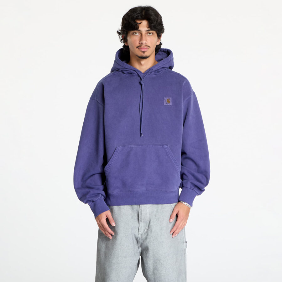 Pulóver Carhartt WIP Hooded Vista Sweat UNISEX Aura Garment Dyed S-alacsony-ár