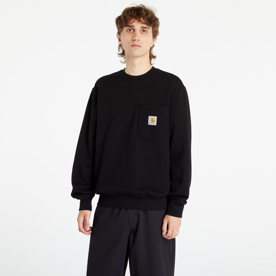 Pulóver Carhartt WIP Pocket Sweat Black S-alacsony-ár