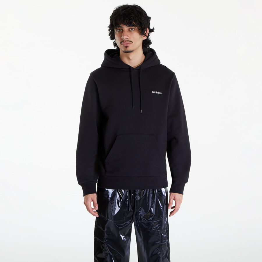 Pulóver Carhartt WIP Script Embroidery Hoodie UNISEX Black/ White XS-alacsony-ár