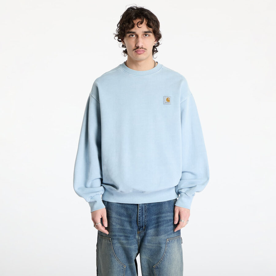Pulóver Carhartt WIP Vista Sweatshirt UNISEX Dusty Ice Garment Dyed XS-alacsony-ár