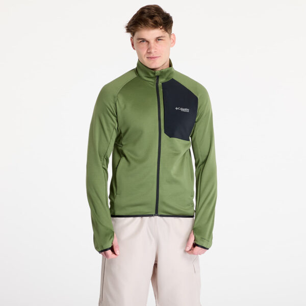 Pulóver Columbia Triple Canyon™ Grid Fleece Full-Zip II Canteen/ Black M-alacsony-ár