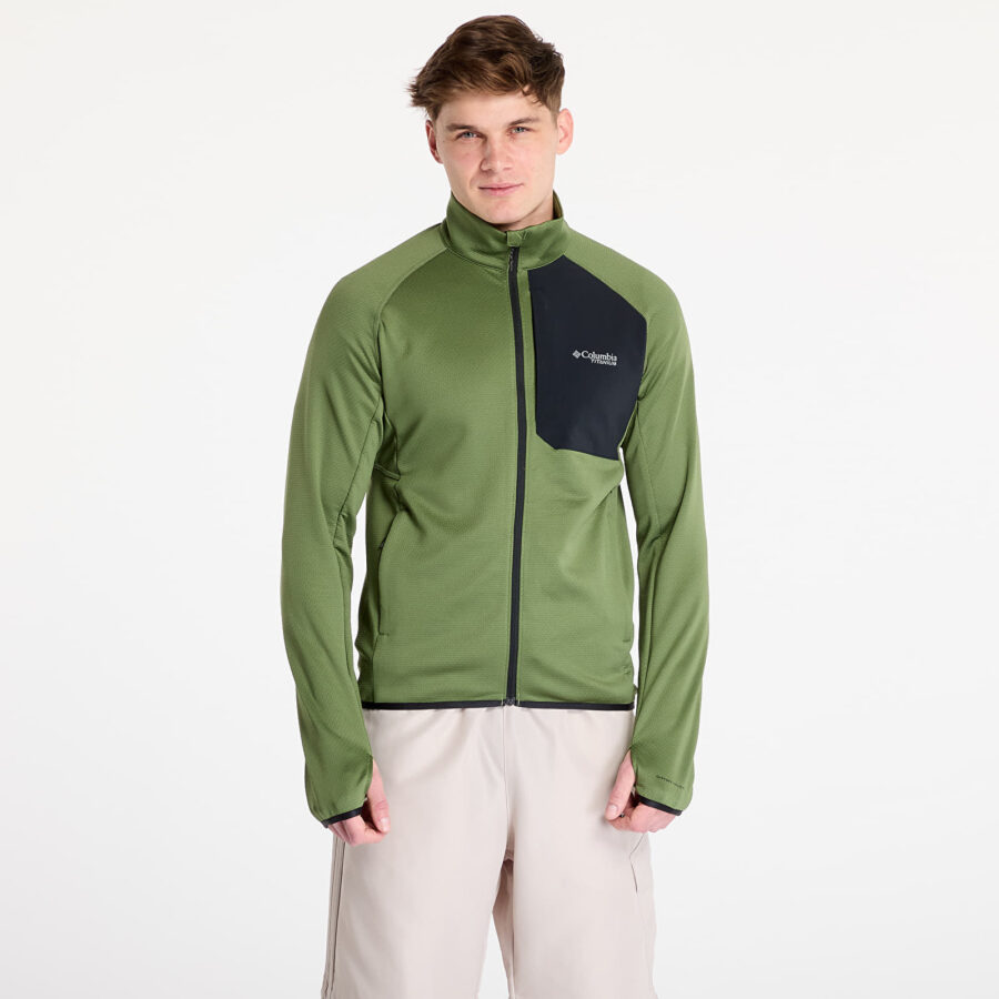 Pulóver Columbia Triple Canyon™ Grid Fleece Full-Zip II Canteen/ Black M-alacsony-ár