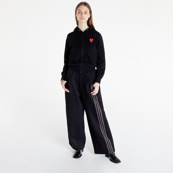 Pulóver Comme des Garçons PLAY Double Heart Zip Hoodie Black S-alacsony-ár