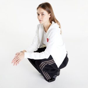 Pulóver Comme des Garçons PLAY Double Heart Zip Hoodie White M-alacsony-ár