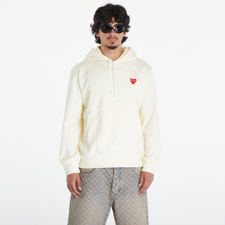 Pulóver Comme des Garçons PLAY Hoodie Ivory M-alacsony-ár