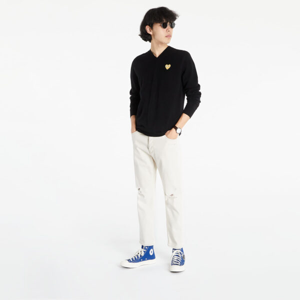 Pulóver Comme des Garçons PLAY Knit Pullover Black L-alacsony-ár
