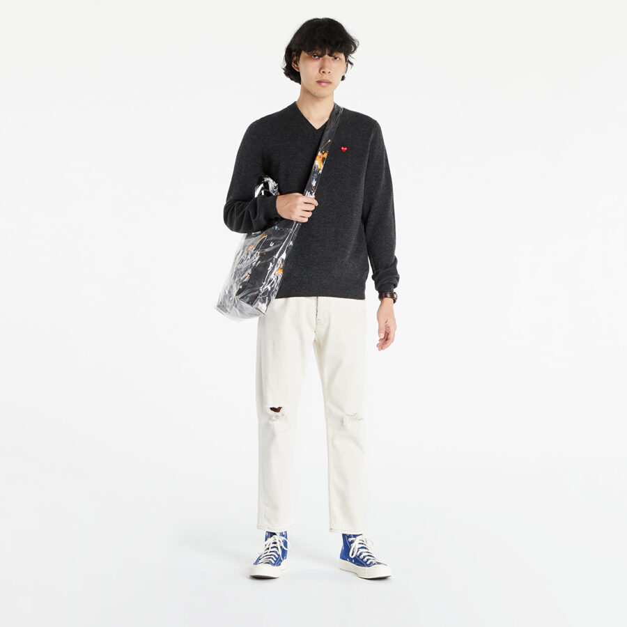 Pulóver Comme des Garçons PLAY Pullover Knit Charcoal S-alacsony-ár
