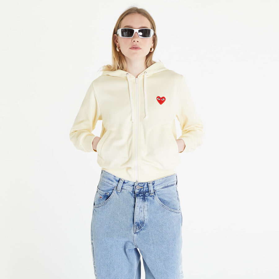 Pulóver Comme des Garçons PLAY Sweatshirt Knit Ivory S-alacsony-ár