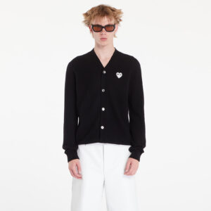 Pulóver Comme des Garçons PLAY V-Neck Emblem Knit Cardigan UNISEX Black XS-alacsony-ár